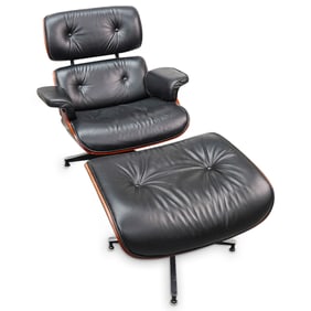 (2 Pc) Eames Style Lounge Chair And Ottoman