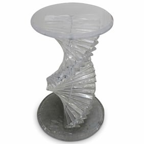 Round Lucite Staircase Pedestal