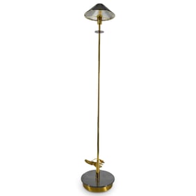 German Holtkotter Floor Reading Lamp W/ Metal Shade