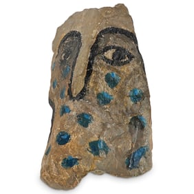 Manuel Mendive (Cuban, B. 1944) Oil On Stone