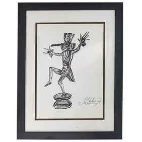 Mihail Chemiakin (B. 1943) Monochrome Ink On Paper