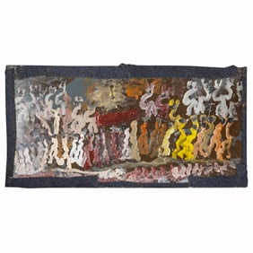 Purvis Young (1943-2010) Mixed Media Painting On Board