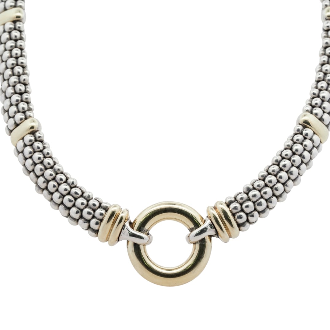 Lagos Caviar 18k Gold and Sterling Silver Necklace (1 of 7)