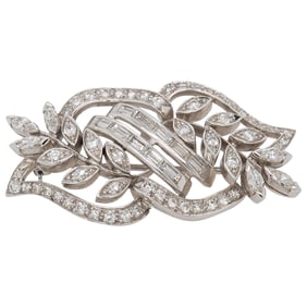 Vintage 14k Gold and Diamond Brooch