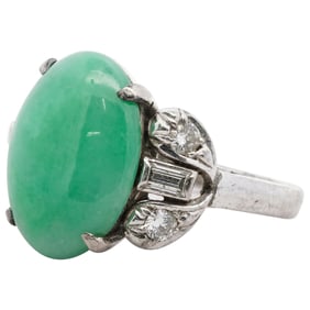 Vintage 18k Gold and Jadeite Ring