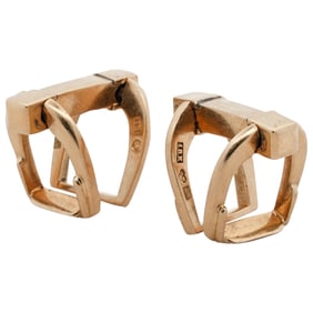 Vintage Norwegian 18k Gold "Horse Bit" Cufflinks