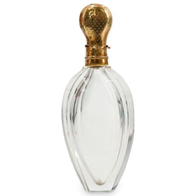 Antique Gold Mounted Crystal Perfume Flask