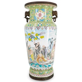 Large Chinese Enamel Buddhist Vase