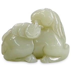 Antique Chinese Carved Jade Horse