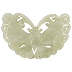 Antique Chinese Carved Jade Butterfly