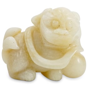 Antique Chinese Jade Carved Foo Dog