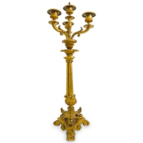 Gilt Bronze Three Light Candelabra