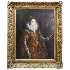 Attrib: Justus Sustermans, Circle of Peter Paul Rubens (Dutch, 1597-1681) Portrait of Maria de