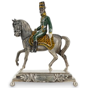 Italian 800 Silver & Enamel Soldier on Horseback