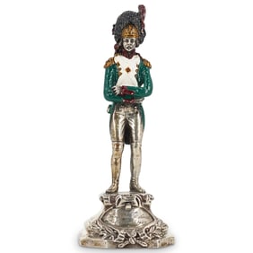 Italian 800 Silver & Enamel Military Figure