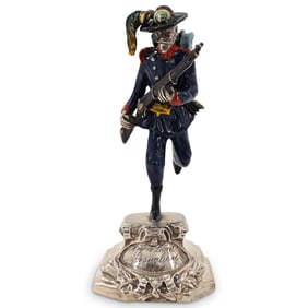 Italian 800 Silver & Enamel Military Figure