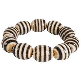 Vintage Chinese Agate Bead Bracelet