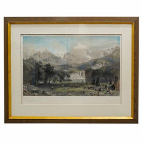 Albert Bierstadt & James Smillie "The Rocky Mountains, Lander's Peak" Signed Hand Colored