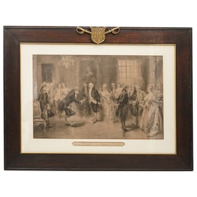 Antique V. De Paredes "George Washington's First Reception As President" Engraving