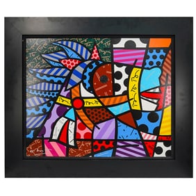 Romero Britto (B. 1963) "Cavallo" Mixed Media Giclee