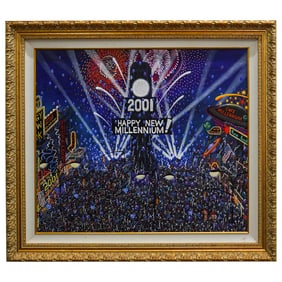 Kathy Jakobsen "Happy New Year" Acrylic on Canvas Painting