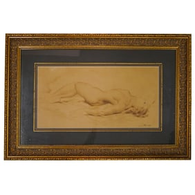 Paul Ponsard (French, 1882-1915) Antique Nude Engraving