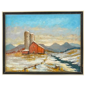 After Lovell Birge Harrison (American, 1854-1929) Pastoral Oil on Panel Painting