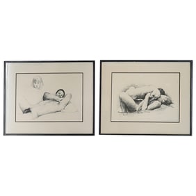 (2 Pc) Aat Veldhoen (Dutch, 1934-2018) Sketches On Paper