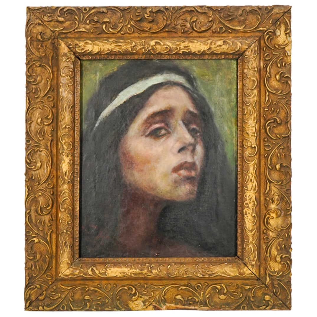 After Peder Severin Krøyer (Danish, 1851-1909) Oil on Canvas Painting: DESCRIPTION: After Peder Severin Krøyer (Danish, 1851-1909). Oil on canvas painting featuring the portrait of a young women, executed in an impressionists manner, signed and dated (Lower Left) "SK Sk