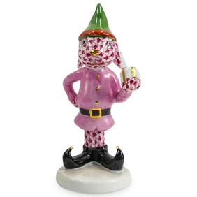 Herend Porcelain "Elf Bunny" Raspberry Fishnet Figurine