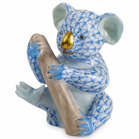Herend Porcelain "Little Koala" Blue Fishnet Figurine