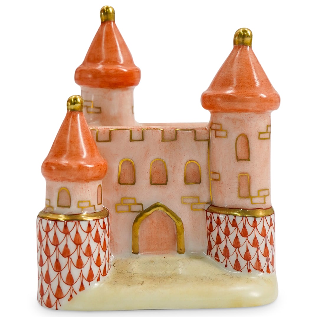 Herend Porcelain "Castle" Rust Fishnet Figurine (1 of 4)