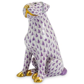 Herend Porcelain First Edition "Labrador Sitting" Lavender Fishnet Figurine