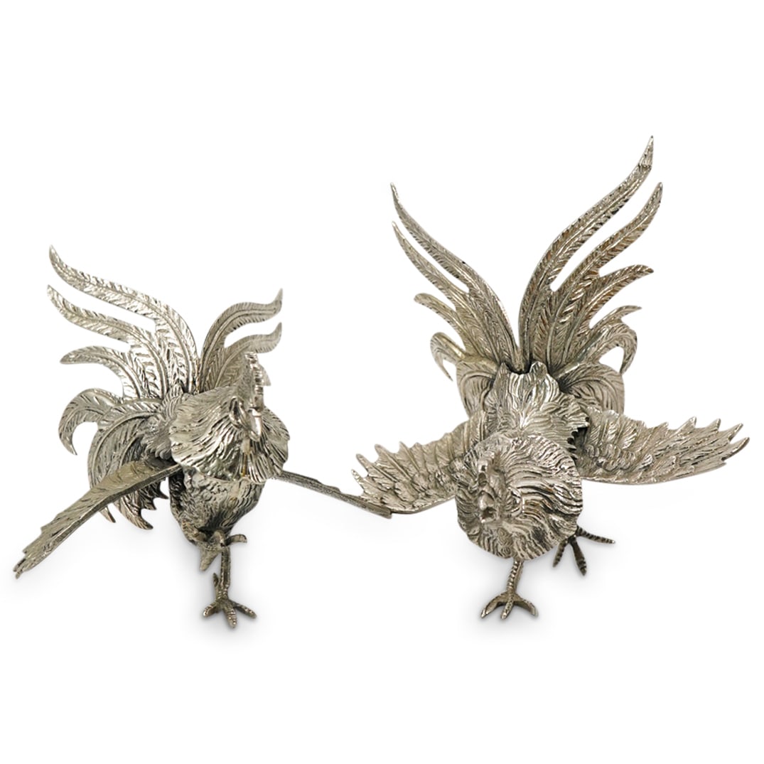 (2 Pc) Vintage Silver Plated Pheasant Figurines (1 of 6)