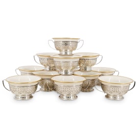 (25 Pc) Alvin Sterling & Lenox Porcelain Bowl Set