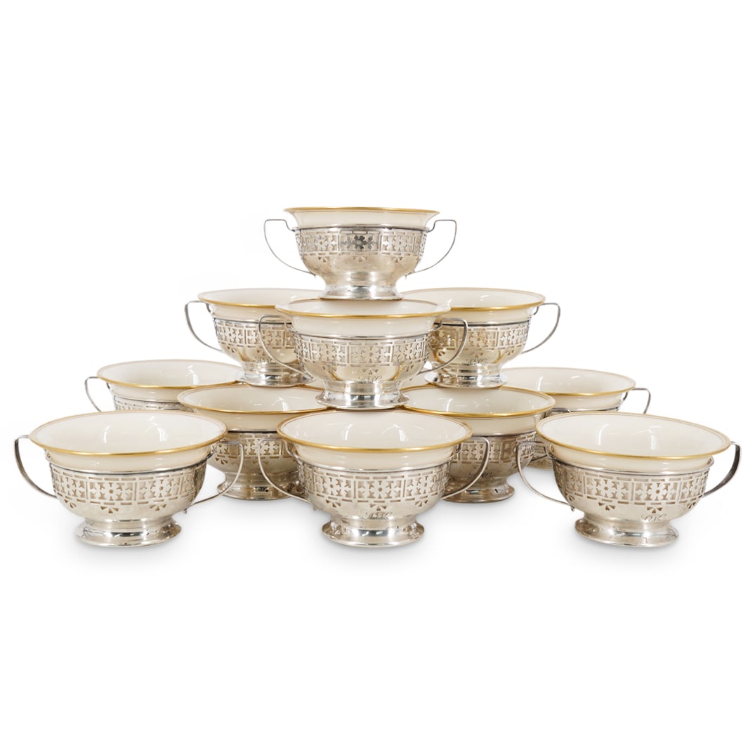 (25 Pc) Alvin Sterling & Lenox Porcelain Bowl Set (1 of 5)