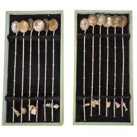 (12 Pc) Japanese 950 Silver Stirrers