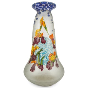 Large Antique Legras Cameo Glass Vase