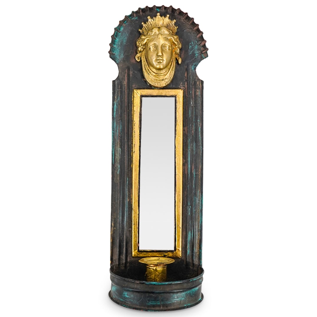 Italian Neoclassical Revival Mixed Metal Wall Mirror Candle Sconce (1 of 4)