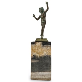 Antique Grand Tour "The Dancing Faun" Small Bronze Sculpture