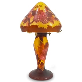After Emile Galle Cameo Glass Table Lamp