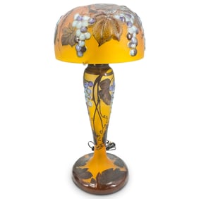After Emile Galle Cameo Glass Table Lamp