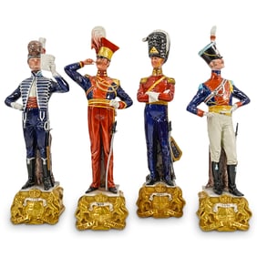 (4 Pc) Bruno Merli Capodimonte Style Porcelain Soldiers