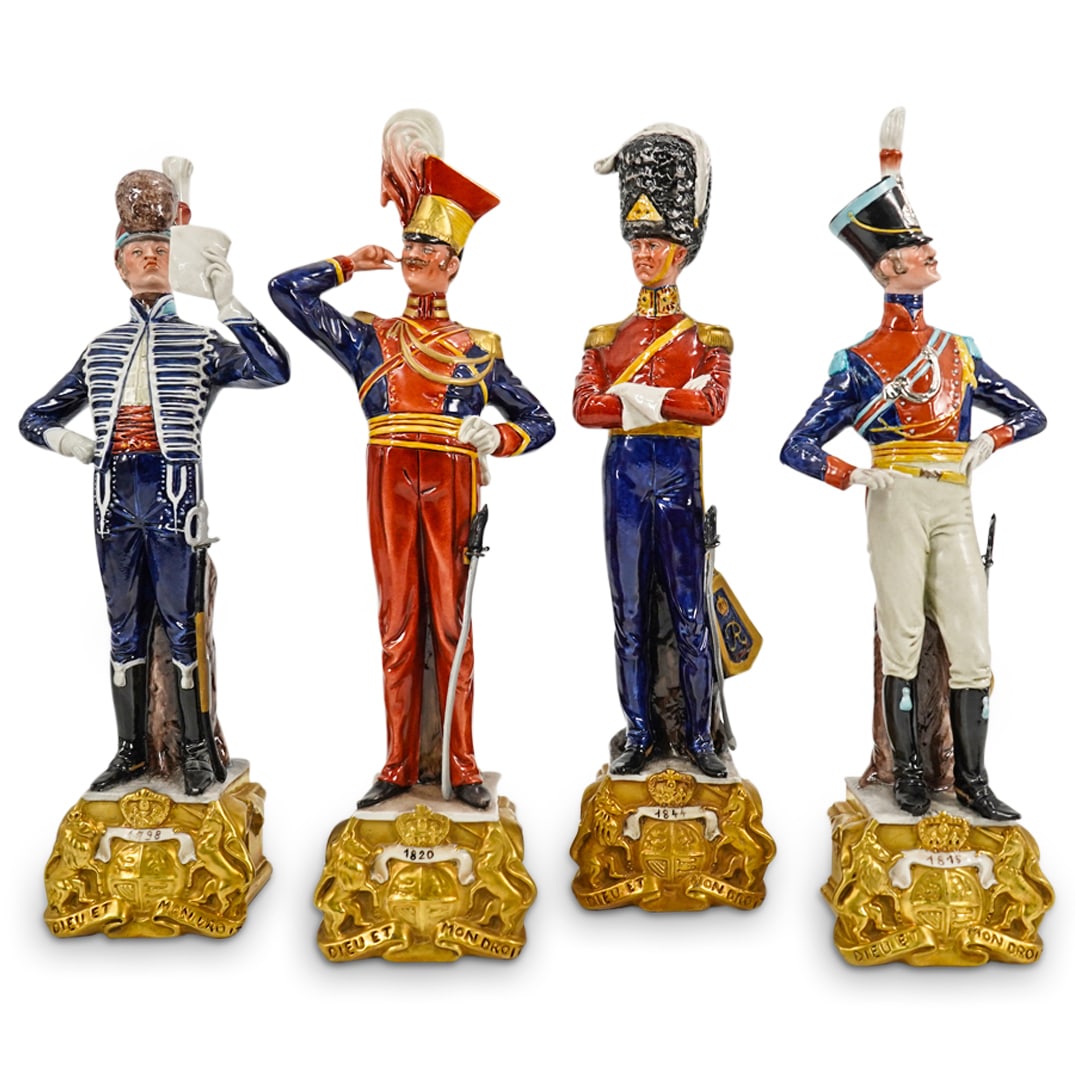 (4 Pc) Bruno Merli Capodimonte Style Porcelain Soldiers (1 of 12)