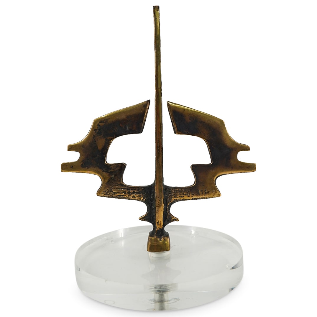 Vintage Brutalist Abstract Bronze On Lucite Base (1 of 2)