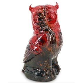 Royal Doulton Flambe Horned Owl Sculpture