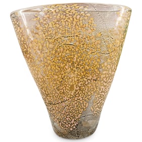 Handmade Glass Workshop Art Glass Vase, Signed