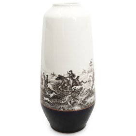 Hutschenreuther Hohemberg glazed porcelain tall oval vase