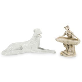 (2 Pc) Pair Of Royal Dux Porcelain Figurines