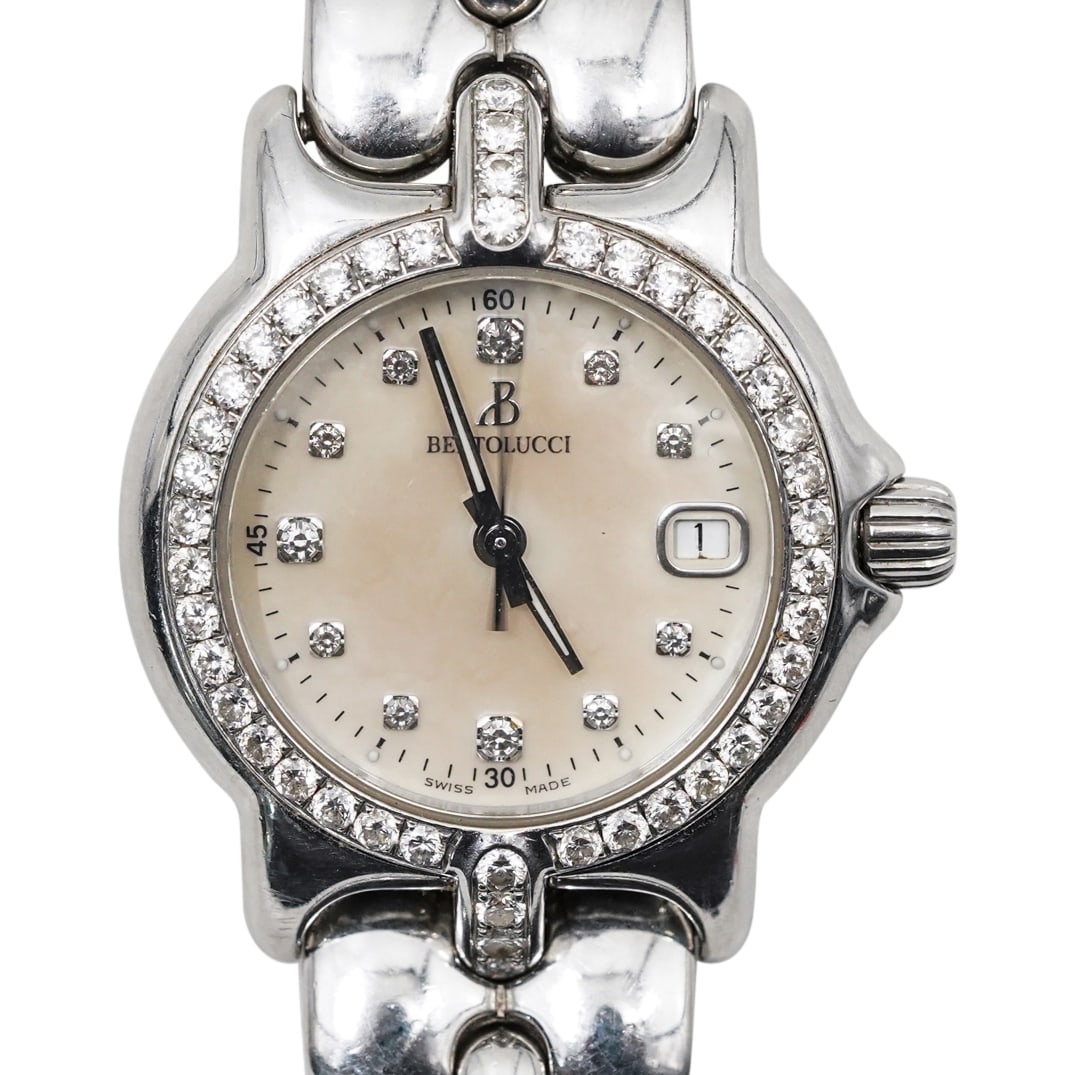Ladies Bertolucci Stainless Steel, MOP, Diamond Watch (1 of 6)